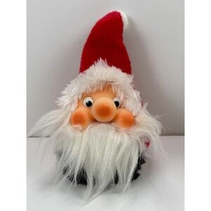 1984 Rennoc Stuffed Santa Gnome Round Ball Chubby Rubber Faced Plush VTG Read
